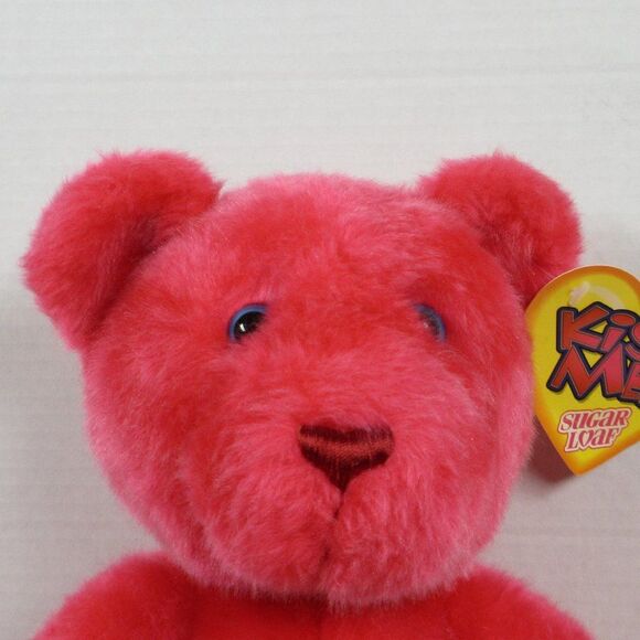SUGAR LOAF‎ TOYS Fuchsia Pink Classic Teddy Bear Kiss Me Plush Plaid Heart 18" - Picture 3 of 14